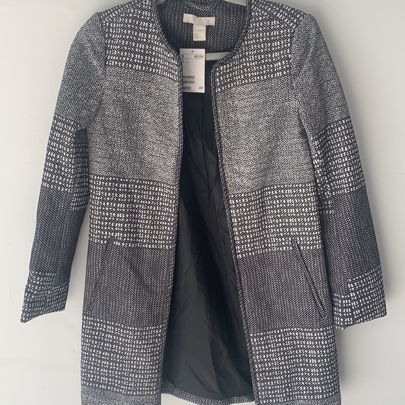 H&M textured weave NWT Open Front Long Jacket - 2 - Picture 3 of 8